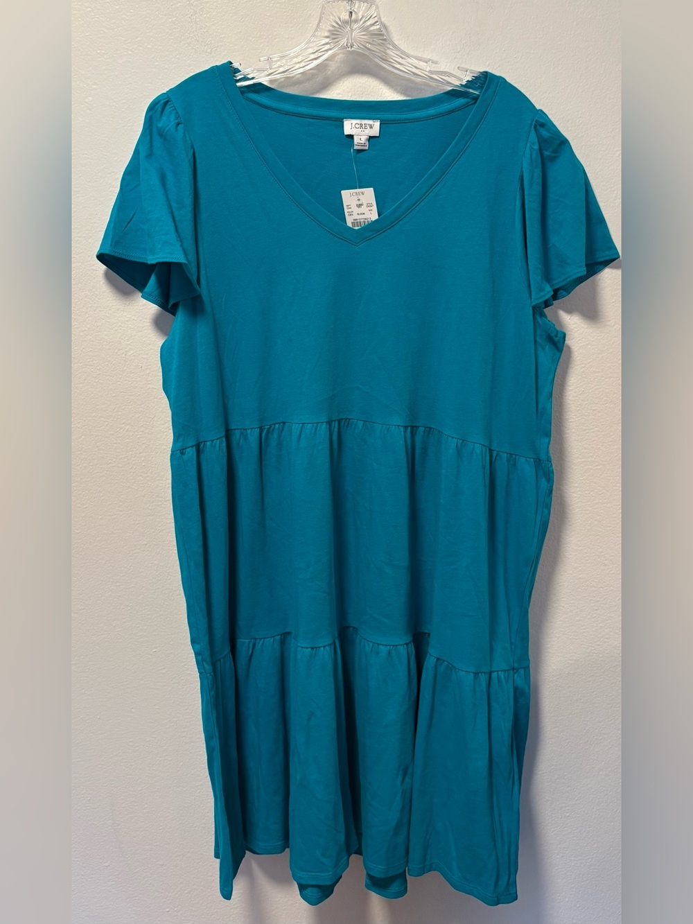 NWT J Crew factory Tiered knit mini dress feminine prairie cottagecore modest